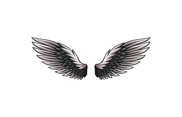 Bird Wings design template,  isolated on white background, vector illustration