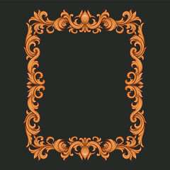 beautiful frame with a gold border engraved vintage ornamental