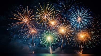fireworks in the night sky