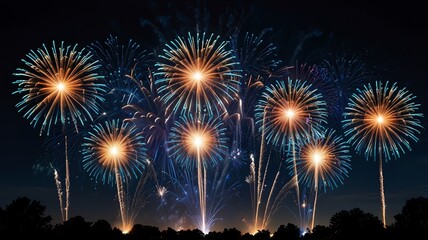 fireworks in the night sky