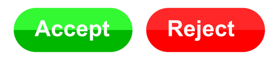 Accept Reject Cancel Call Buttons Vector Illustration