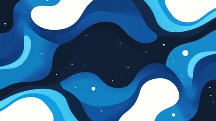 Bright blue gradation banner background with random lines in an abstract Memphis style. Perfect for modern flat illustrations