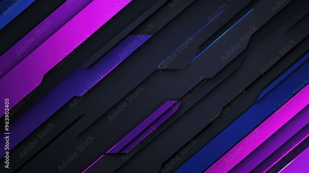 Poster dynamic black and purple violet abstract lines create a modern tech vibe, set against a vivid neon b