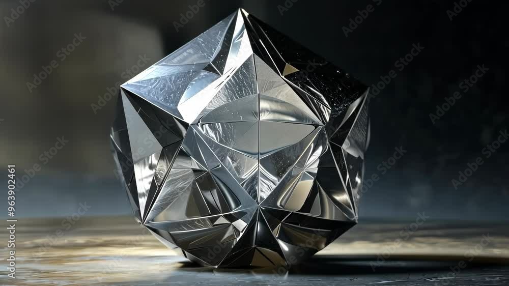 Aufkleber captivating geometric shape glimmers under soft light in an artistic studio setting