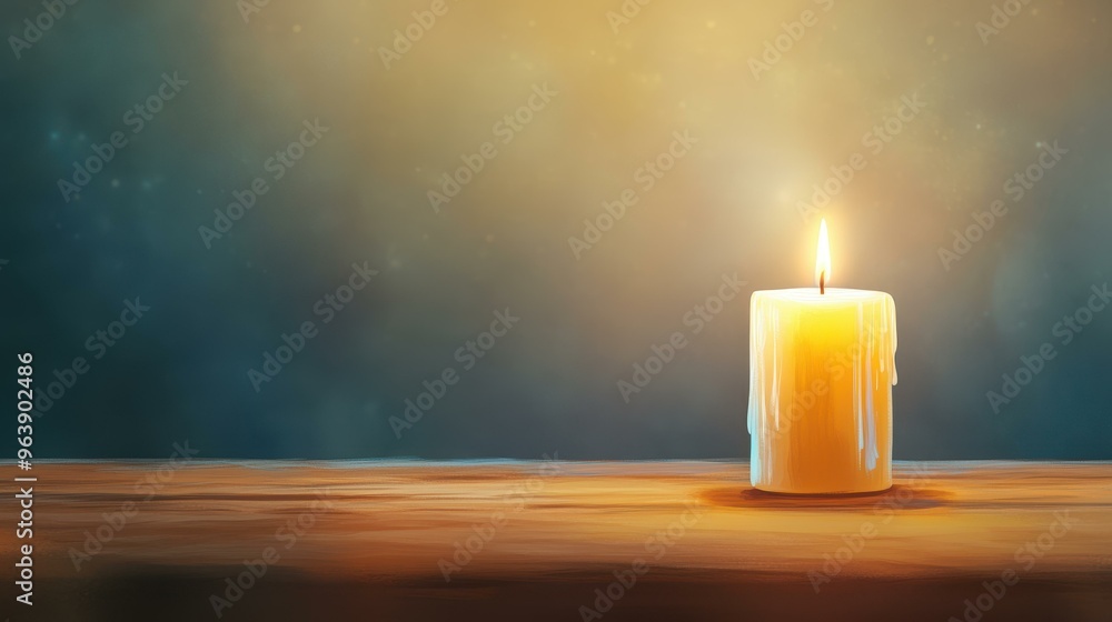 Canvas Prints A flickering candle casts soothing light and shadows, creating a serene Halloween atmosphere perfect for relaxation.