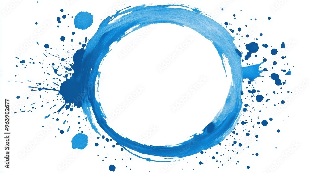 Poster vibrant blue circle on a clear canvas, perfect for adding your own text or image on a transparent ba