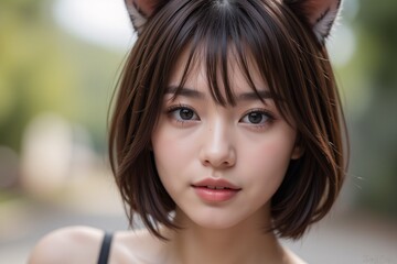 Fototapeta premium a girl cat hair