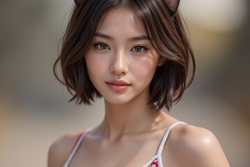 a girl cat hair