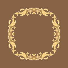 gold frame with engraved vintage leaves ornamental