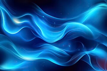 Fototapeta premium Blue neon illustration background with soft and elegant waves. Premium design for wallpaper, banner, poster, ai