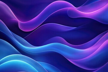 Fototapeta premium Blue neon illustration background with soft and elegant waves. Premium design for wallpaper, banner, poster, ai