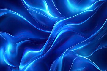 Fototapeta premium Blue neon illustration background with soft and elegant waves. Premium design for wallpaper, banner, poster, ai