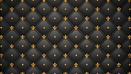 Black dark elegant seamless pattern in retro style with a little gold dots. Can be used for a premium royal party. Luxury poster BG template. Abstract Modern Background for Invitation