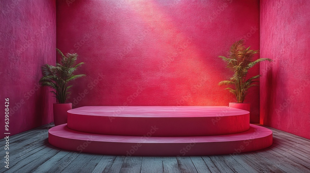 Poster 3d abstract re3d backgroun3d showcase scene with stage podium for product presentation