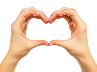 Woman hands showing heart gesture isolated on transparent background