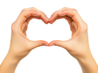 Woman hands showing heart gesture isolated on transparent background