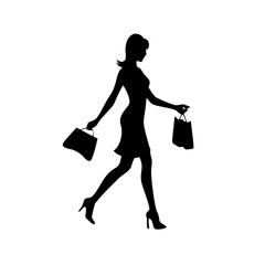 black friday shopping svg vector,silhouette of a woman with shopping bags