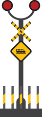 Railway Crossing Signal, Safety Crossing Sign, Cross Warning Sign