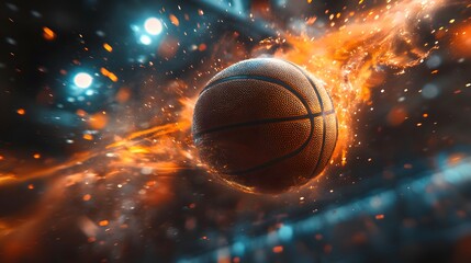 A Dynamic and Energetic Basketball-Themed Wallpaper Featuring Bold Colors and Action-Packed Imagery