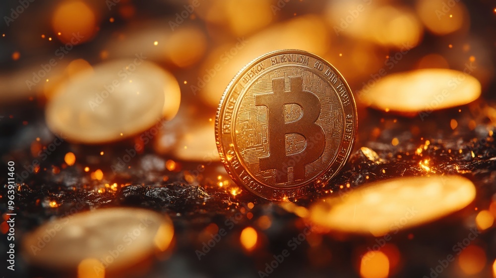 Poster abstract banking backgroun3d golden dollar coins jumping up an3d down in slow motion looping 3d vert