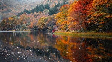 Fototapeta premium all foliage at Dallabach Lakes in East
