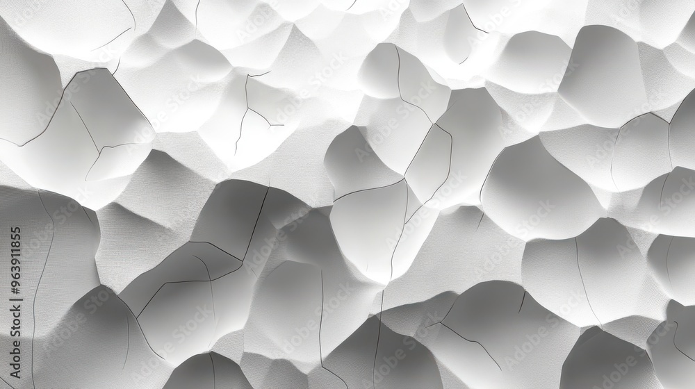 Poster abstract minimalist white backgroun3d flat geometric shapes linke3d together spin an3d rotate cycle3