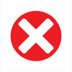 Red round shape with red cross symbol icon silhouette vector illustration design on white background.