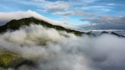 clouds over the mountains