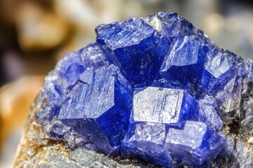 Fototapeta premium Sapphire allure: deep blue stone, the brilliance and timeless elegance of a precious gemstone, with its rich hues royalty, wisdom, and the enduring beauty of natures treasures