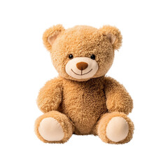 Obraz premium Cute Brown Teddy Bear Plush Toy Sitting Isolated