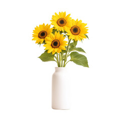 Obraz premium Sunflowers in White Vase