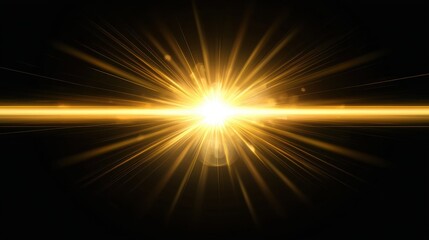 Obraz premium Golden Light Rays Abstract Starburst Bright Light Burst Glow Effect Background Design Element