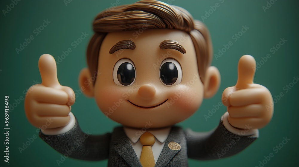 Poster set of 3d animations isolate3d on green backgroun3d animate3d businessman cartoon character flexible