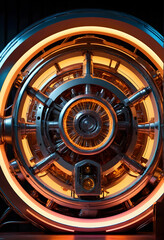 Naklejka premium the intricate inner workings of a futuristic mechanical equipment.