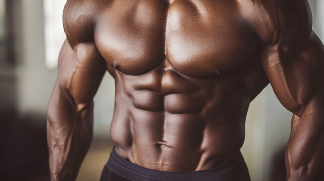 Muscular Male Physique with Toned Abs and Chest