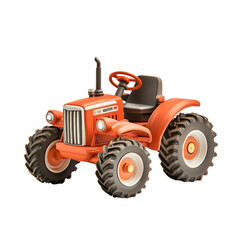 Obraz premium Orange Tractor Isolated