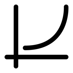 exponential, graph, chart, math, mathematic outline icon