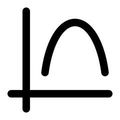 parabolic, graph, chart, math, mathematic outline icon