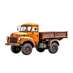 Old Orange Truck with Rusty Body