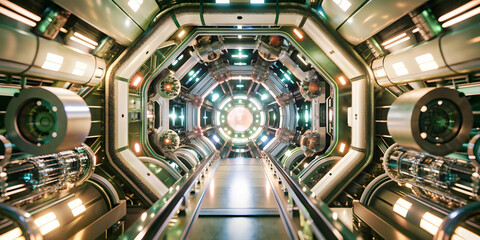 Obraz premium the intricate inner workings of a futuristic mechanical equipment.