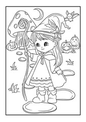 Line art printable for Halloween 