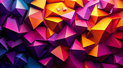 Fototapeta premium Colorful geometric shapes create an abstract, 3D pattern.