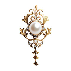 Gold Pearl Pendant Necklace