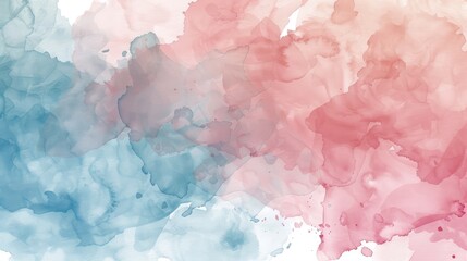 Flowing Watercolor Abstract Design in Soft Blue and Pink Tones