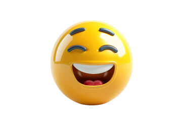 Fototapeta premium 3D Emoticon Laughing Out Loud. Isolated on transparent background
