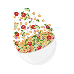 Vector Illustration Logo Clipart Levitation Chickpea Salad