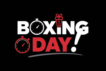 Festive Boxing Day celebration design featuring gift box with dynamic style

