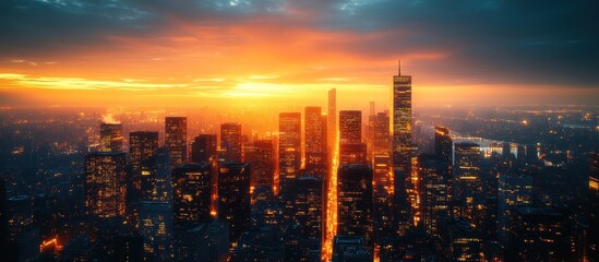 Fototapeta premium Cityscape at Sunset