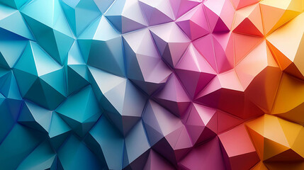 Fototapeta premium Abstract geometric pattern with a gradient of blue, purple, pink, and orange.