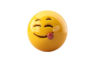 Fototapeta premium 3D Emoji with Tongue Out, Funny Face, Cheerful, Happy, Joyful. Isolated on transparent background